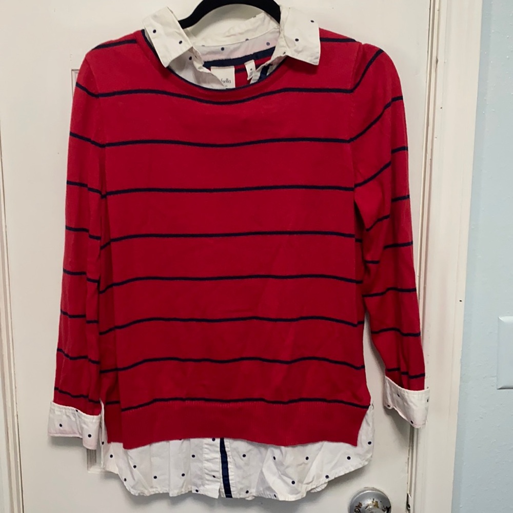 Preppy striped sweater blouse